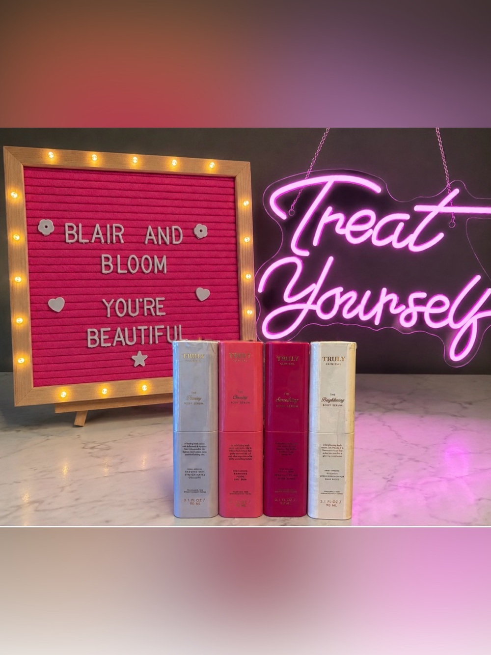 Truly Beauty-The Clinical QUAD! Brightening,Clearing,Firming, & Smoothing Serums